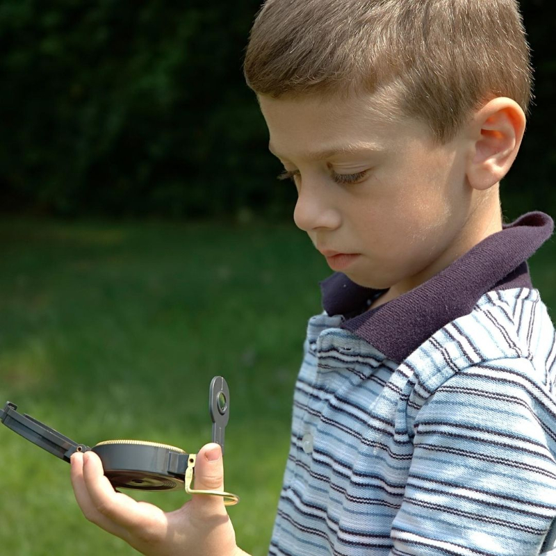 boy with compass